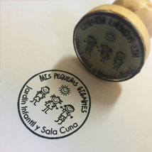 Timbre de goma personalizado para jardín infantil